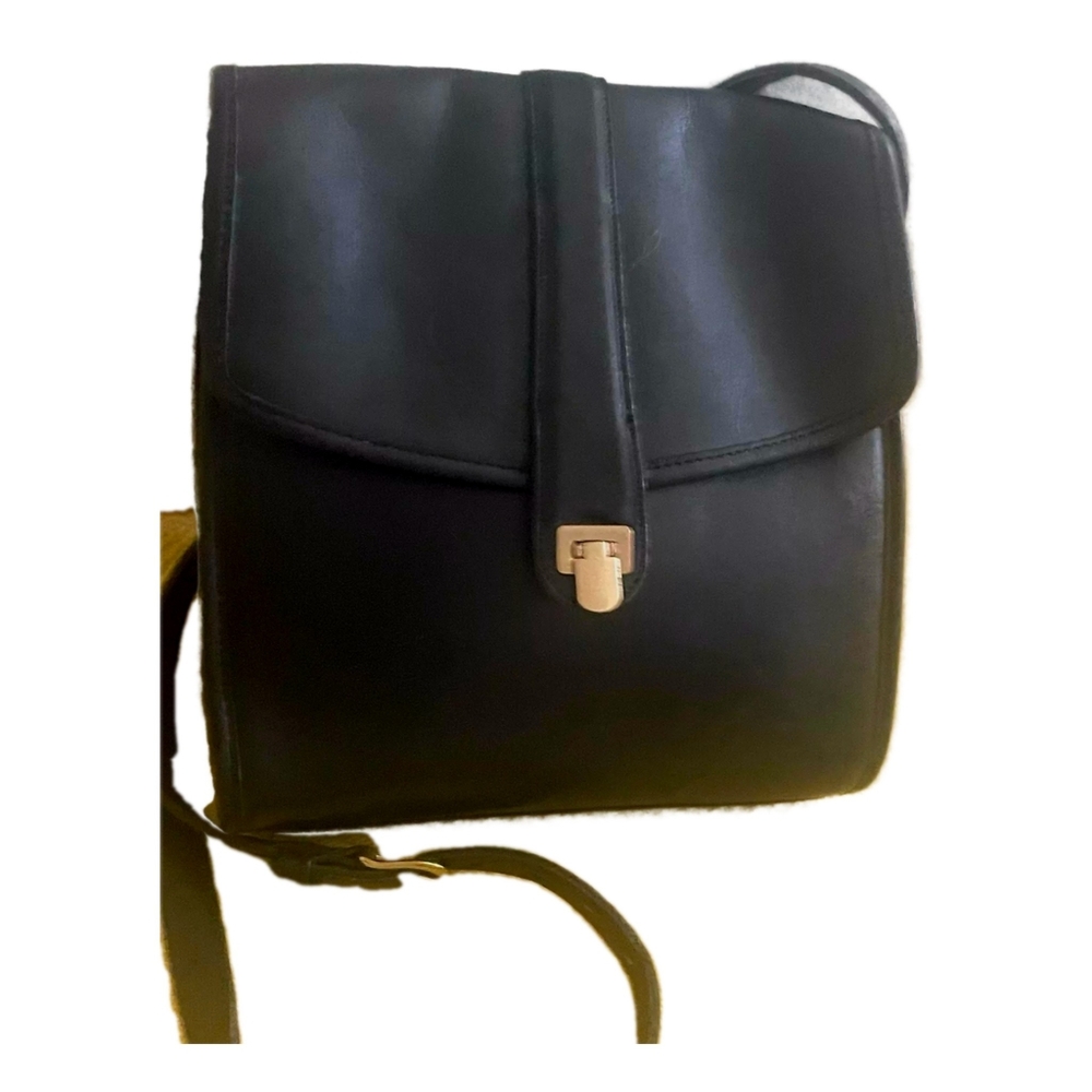 Coach Vintage Black Leather Scout Crossbody Bag USA